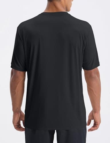 baleaf Men's UPF 50+ Sun Protection Shirts UV SPF Short Sleeve T-Shirts Rash Guard Quick Dry Lightweight Hiking Athletic Black 2XL - Image 5