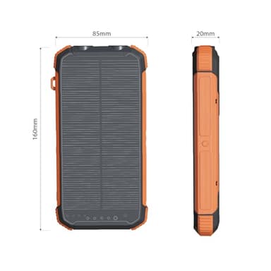 ERRBBIC Solar Charger Power Bank 20000mAh, Portable Wireless Charger, 15W Fast Charging External Battery Pack with Dual Flashlight and USB C Outputs. Outdoor Mobile Power Compatible with Cell Phones - Image 9