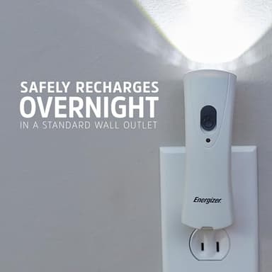Energizer Auto-On LED Flashlights Rechargeable (3-Pack) for Home Power Failure, Plug in LED Flashlight for Power Outage, Night Light, Hurricane Preparedness - Image 5