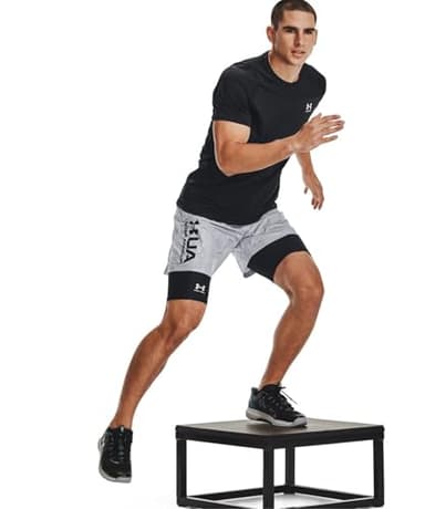 Under Armour Men's HeatGear Pocket Long Shorts , Black (001)/Pitch Gray, X-Large - Image 4