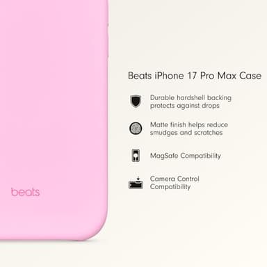 Beats iPhone 17 Pro Max Case with MagSafe & Camera Control, Matte Finish, Microfiber Lining – Pebble Pink - Image 2