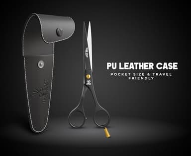 The Cut Factory® 6.5” Matte Black Luxury Hair Scissors – Ultra-Sharp High Carbon Steel Barber Shears for Men, Women & Kids – Gift-Boxed with Leather Pouch – Precision Cutting for Salon & Home - Image 7