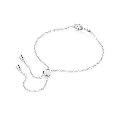 Swarovski Hyperbola Bracelet with Clear Crystals, Infinity Symbol and Heart Intertwined on a Rhodium Finished Adjustable Chain - Image 3