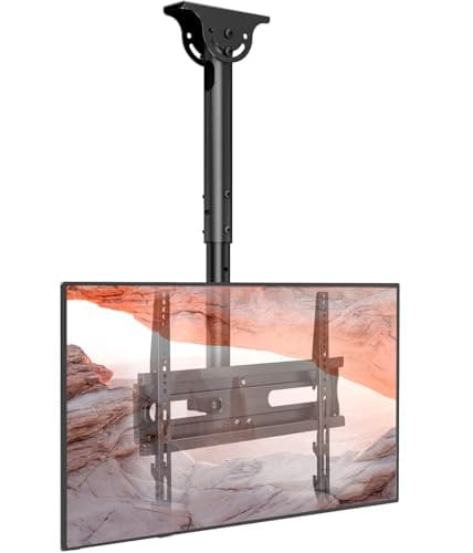 AX WABER Ceiling TV Mount Adjustable Bracket for 26-65 inch LCD LED OLED 4K TVs, Pole Ceiling Mount Holds up to 110lbs,Hanging tv Mount Max VESA 400x400mm (AX11TB01), Black - Image 1