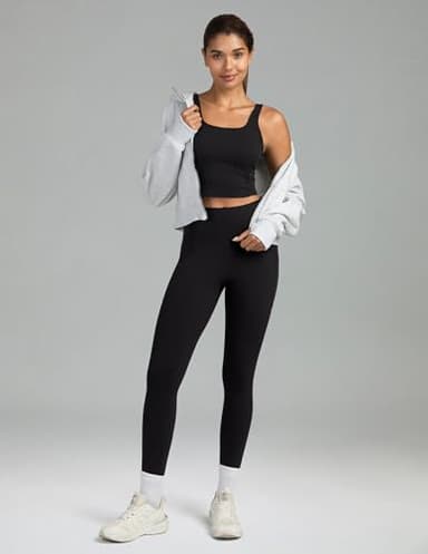 Colorfulkoala Women's High Waisted Tummy Control Workout Leggings 7/8 Length Yoga Pants with Pockets (L, Black) - Image 8