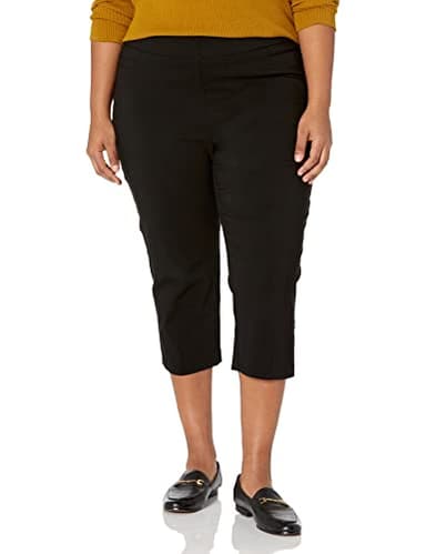 Briggs New York Womens Plus-Size Pull On Capri Pocket Casual Pants, Black, 20 Plus - Image 1