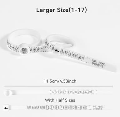 Yuicolili Ring Sizer Measuring Tool Kit,27 PCS Stainless Steel Measuring Ring Tool US Ring Size 0-13 with Half Sizes,2 PCS Finger Ring Sizing Measure Gauge (1 Magnified Glass) Size 1-17 USA Rings Size - Image 4