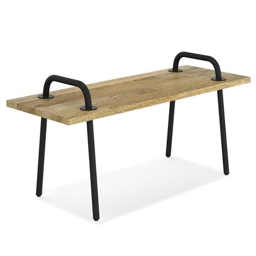 SIMPLIHOME Berkeley SOLID MANGO WOOD 42 Inch Wide Industrial Entryway Bench in Natural, For the Living Room, Entryway and Family Room - Image 1