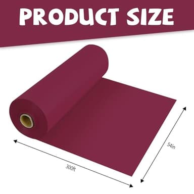 JHDZDHY 54 Inch X 300 Feet Plastic Table Cover Roll Premium Disposable Plastic Tablecloth for All Type/Shape Tables | Picnic, Party, Banquet, Birthdays, Weddings (Burgundy, 54 Inch X 300 Feet) - Image 2