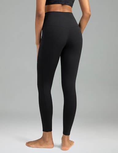 Colorfulkoala Women's High Waisted Tummy Control Workout Leggings 7/8 Length Yoga Pants with Pockets (L, Black) - Image 2