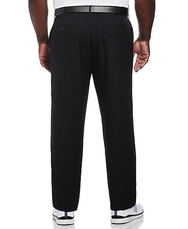 PGA TOUR Men's Flat Front Golf Pant with Expandable Waistband, Caviar, 34W x 30L - Image 2