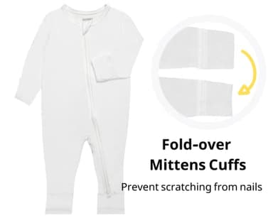 GUISBY Baby Girl Footless Pajamas with Mittens, Rayon Long Sleeve Snug Fits Sleepers 3 Pcs 6-12 Months - Image 3