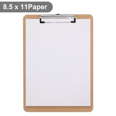 Macroclo Wood Clipboards Set of 8, Letter Size Hardboard Clip Board 8.5x11 for Classroom, Students, Kid, A4 Standard Size 9" x 12.5" with Low Profile Clip, Office & School Supply - Image 5