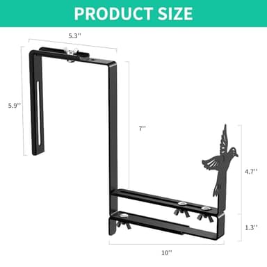 MAYZOLOP Adjustable Planter Box Brackets, Universal Window Box Brackets, Heavy Duty Flower Box Brackets Wall Mounting Hooks for Balcony, Fences, Patio, and Garden (4 Pack ) - Image 3