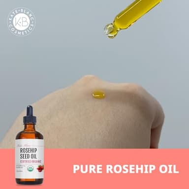 Kate Blanc Cosmetics Rosehip Oil for Face & Softer Glowing Skin (1oz, Organic, Pure, Cold Pressed) Rosehip Seed Face Oil for Facial & Gua Sha Massage - Image 4