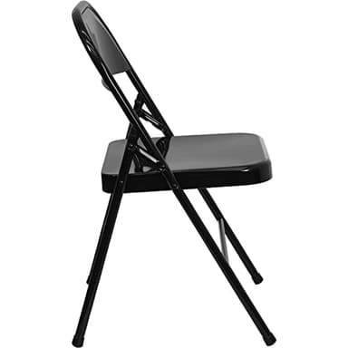 Flash Furniture 4 Pack HERCULES Series Triple Braced & Double Hinged Black Metal Folding Chair - Image 8