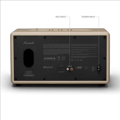 Marshall Stanmore III Bluetooth Home Speaker - Loud Stereo Sound with Bass and Treble Controls | Plug-in Powered | Record Player Compatible | RCA and 3.5 mm Aux Inputs - Cream - Image 8