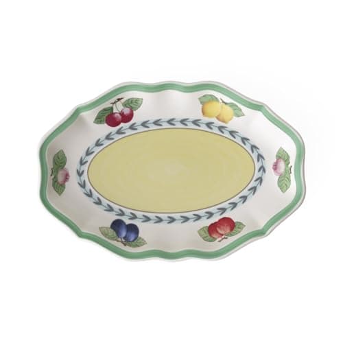 Villeroy & Boch French Garden Fleurence Pickle Dish/Gravy Stand, 9.5 in, Premium Porcelain, White/Multicolored - Image 1