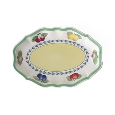 Villeroy & Boch French Garden Fleurence Pickle Dish/Gravy Stand, 9.5 in, Premium Porcelain, White/Multicolored - Image 1