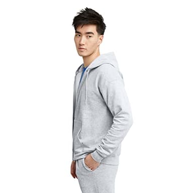 Hanes Men's Full-Zip Eco-Smart Hoodie, ash, Large - Image 5