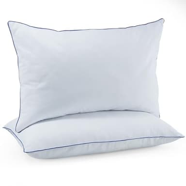 puredown Pillows Queen Size Set of 2, Soft Polyester Fabric Bed Pillow for Sleeping, Goose Feather Down Pillows, Hotel Bed Pillow 2 Pack - Image 1