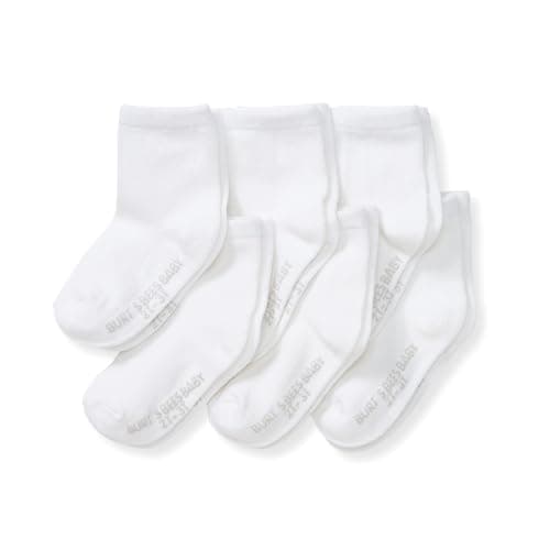 Burt's Bees Baby Baby Socks Ankle or Crew Height Made with Soft Organic Cotton - 6 Packs With Non-Slip Grips for Babies and Newborn Babies - Image 1
