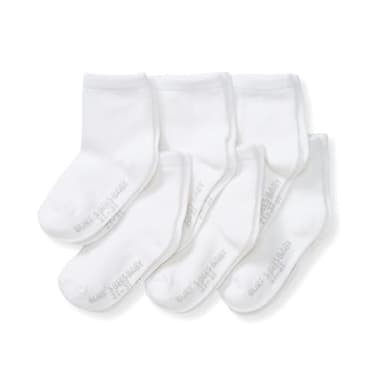 Burt's Bees Baby Baby Socks Ankle or Crew Height Made with Soft Organic Cotton - 6 Packs With Non-Slip Grips for Babies and Newborn Babies - Image 1