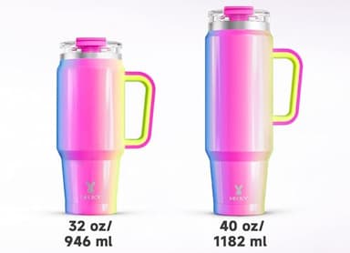 Meoky 40 oz Tumbler with Handle and Straw, Insulated Tumbler with Lid and Straw, Stainless Steel Travel Mug, Keeps Cold for 34 Hours, 100% Leak Proof, Fits in Car Cup Holder (Carnival) - Image 8