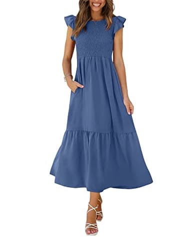 OFEEFAN Casual Dresses for Women Flowy Petite Maxi Dresses for Women Petite Length XS - Image 1