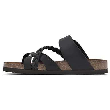 WHITE MOUNTAIN Shoes Hazy Footbed Sandal, Black/Nubuck, 10 M - Image 4