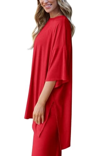 PRETTYGARDEN Two Piece Sets For Women Summer Fashion Lounge Matching Set 2025 Travel Vacation Airport Outfits Clothing (Red,Large) - Image 4