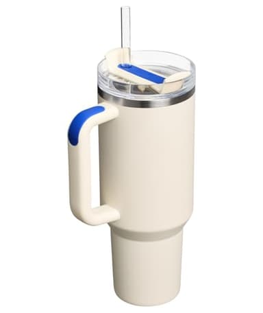 STANLEY Quencher H2.0 Tumbler with Handle and Straw 40 oz | Flowstate 3-Position Lid | Cup Holder Compatible for Travel | Insulated Stainless Steel Cup | BPA-Free | Cream Royal - Image 3