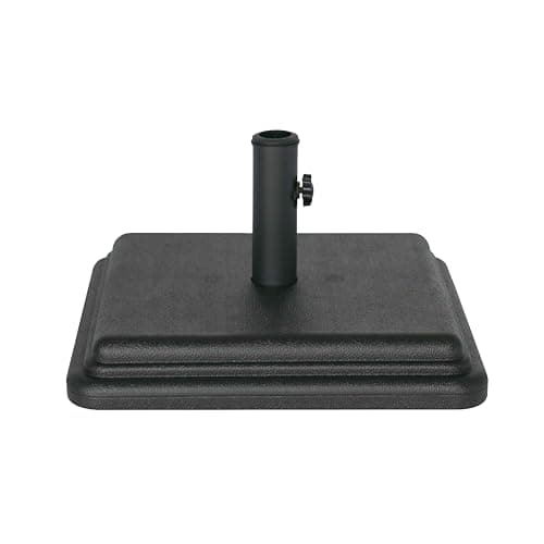 US Weight 40 Pound Umbrella Base - Weighted Umbrella base For Use With Patio Table – Heavy Duty Base- 4” Stem Accommodates 1”-1.5” Pole Sizes - Black - Image 1