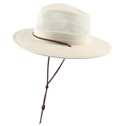 Home Prefer Cotton Wide Brim Fedora Sun Hats for Men Women UPF 50+ Sun Protection Cap for Summer Outdoor Beige 7 1/2 - Image 3