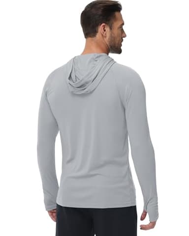 Boladeci Mens Rash Guard Long Sleeve Sun Protection Shirts Fishing Hoodies Swim Shirt UPF 50+ UV Protection Dry Fit Summer SPF Fishing Gear Gray XL - Image 4