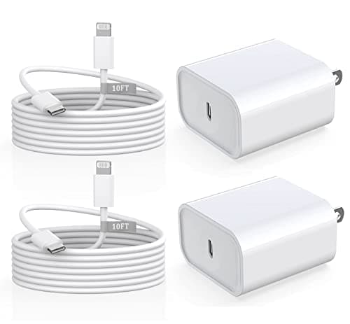 Matsusho iPhone Charger Fast Charging 10 FT, 2 Pack 20W USB C Wall Charger Block with 10FT Long Type C to Lightning Fast Charging Data Sync Cable Compatible for iPhone 14 13 12 11 Pro Max XS XR X iPad - Image 1