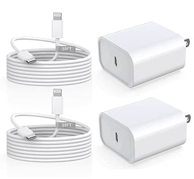 Matsusho iPhone Charger Fast Charging 10 FT, 2 Pack 20W USB C Wall Charger Block with 10FT Long Type C to Lightning Fast Charging Data Sync Cable Compatible for iPhone 14 13 12 11 Pro Max XS XR X iPad - Image 1