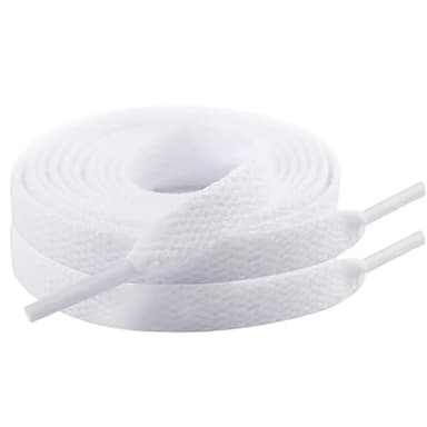 MOCATH 2 Pairs Flat Shoe laces Colorful Shoelaces for Sneakers Athletic Running Shoes Boot Strings 5/16" Wide White 32" - Image 1