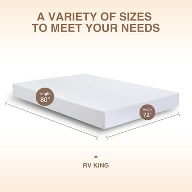 Dyonery RV Mattress King, 10 Inch Memory Foam Camper Mattress Fiberglass Free Bed in a Box Designed & Assembled in The USA, CertiPUR-US Certified, 80"x72"x10", White - Image 6