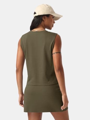 EXLURA Womens Summer 2 Piece Short Skirt Sets Sleeveless Top and Tennis Skorts Dressy Cotton Matching Sweatsuits Outfits 2025 - Image 5