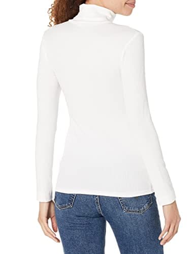 Amazon Essentials Women's Slim-Fit Layering Long Sleeve Knit Rib Turtleneck Top (Available in Plus Size), Pack of 2, White, X-Large - Image 3