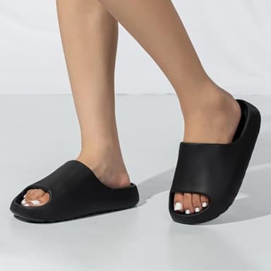 Cloud Slides for Women and Men, Platform Slides Slippers, Non-Slip Quick Drying Soft Lightweight Shower Shoes, Thick Sole Open Toe Slides Sandals for Indoor & Outdoor - Image 6