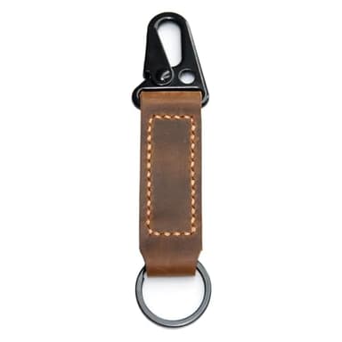 Turbosnail handmade leather keychain,leather Vintage durability keychain, Gift For Birthday (Red) - Image 2