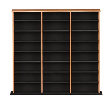 Prepac 3 Column Tall Cabinet Media Storage, Triple Width Wall, Cherry/Black - Image 7