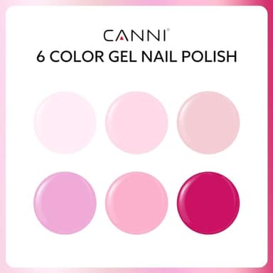 CANNI 9ml Hema-Free Gel Nail Polish Set- 6Pcs Light Pink Nail Gel Manicure Kit, Soak Off LED Polish DIY at Home Salon Gifts for Women Girls - Image 2