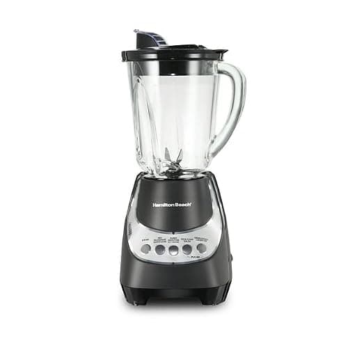 Wave Action Quiet Blender, 48 oz. Glass Jar, 12 Blending Functions, Black, 53530F,ICE-CRUSHING POWER WITH STAINLESS STEEL ICE SABRE BLADES AND 800 WATTS (Renewed)