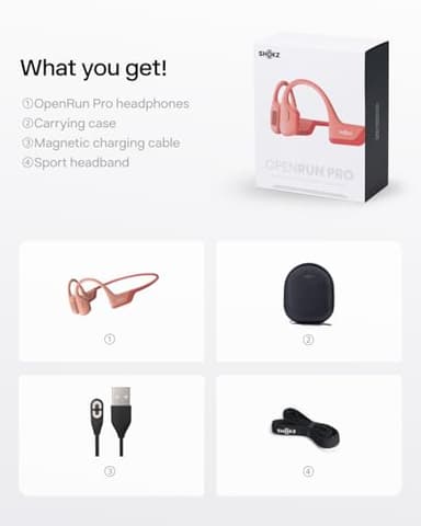 SHOKZ OpenRun Pro - Open-Ear Bluetooth Bone Conduction Sport Headphones - Sweat Resistant Wireless Earphones for Workouts and Running with Premium Deep Base - Built-in Mic, with Hair Band - Image 9