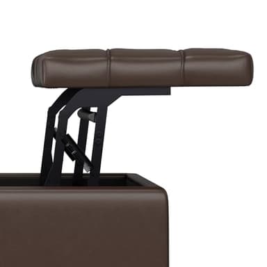 SIMPLIHOME Harrison 30 inch Wide Transitional Square Small Coffee Table Storage Ottoman in Chocolate Brown Vegan Faux Leather, Assembled, for The Living Room and Bedroom - Image 13