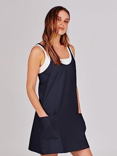 ANRABESS Women Athletic Dress Summer Tennis Workout Active Sports Mini Romper Dress Built in Shorts Travel Vacation Clothes Navy Blue X-Smal - Image 8