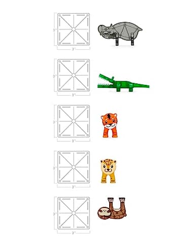 MAGNA-TILES Jungle Animals 25-Piece Magnetic Construction Set, The ORIGINAL Magnetic Building Brand - Image 5